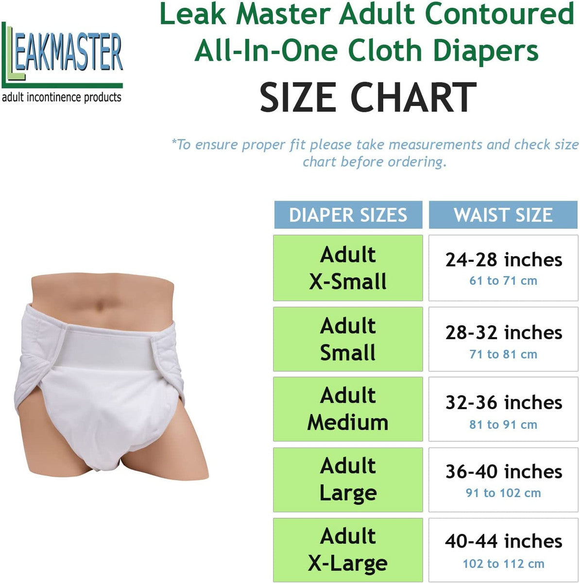 Leak Master Adult Pullon All-In-One Flannel Diapers