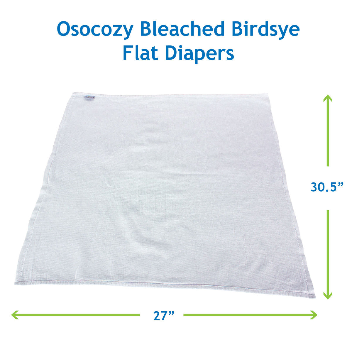 OsoCozy Birdseye Flat Diaper 27x30.5 in - Samples