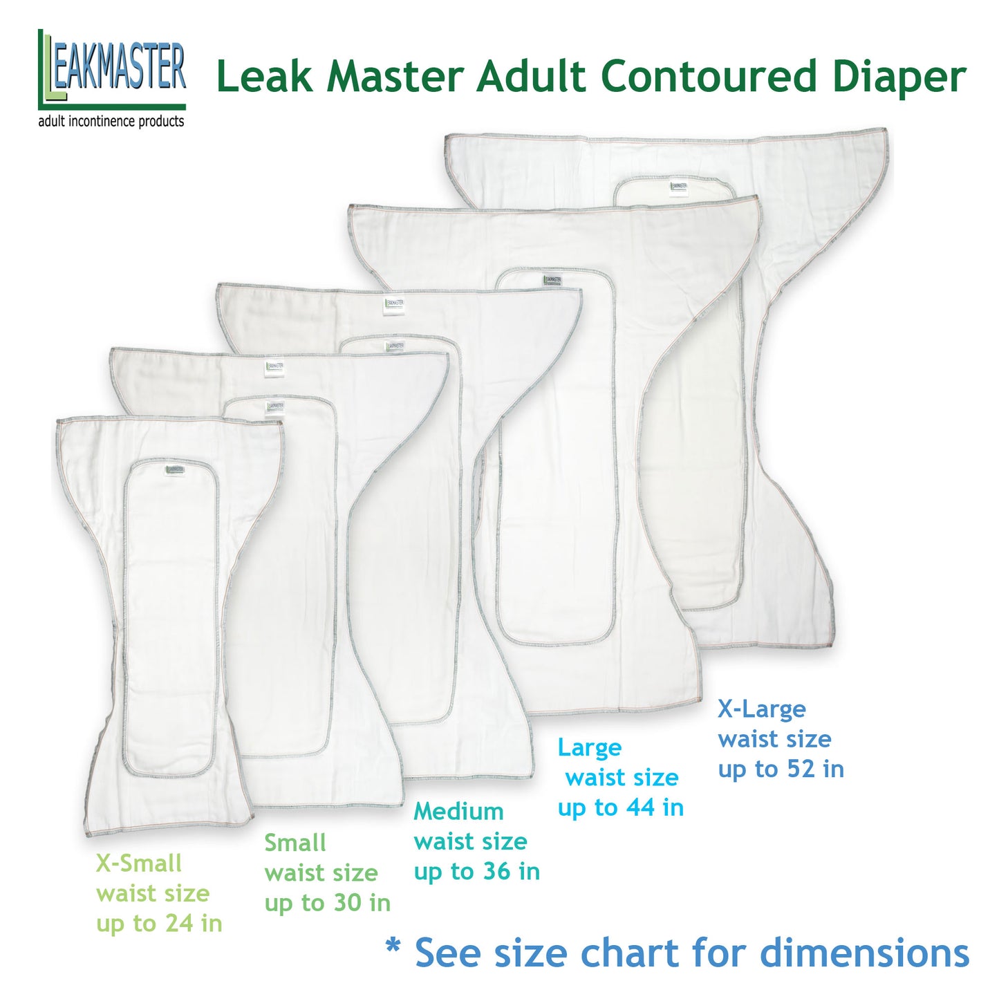 Leak Master Adult Contoured Diaper Version 2