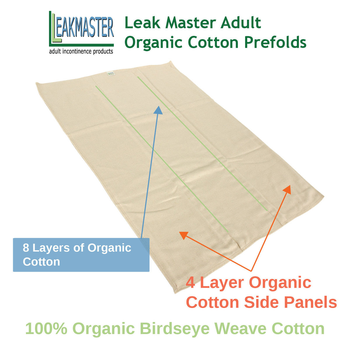 Leak Master Organic Adult Prefold Diapers
