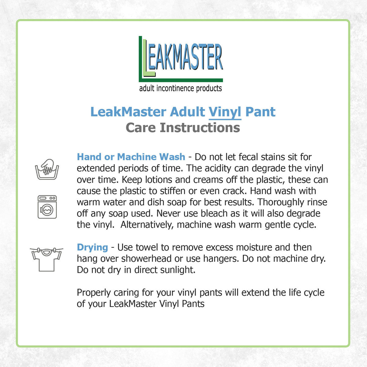 Leak Master Deluxe Adult Plastic Pants