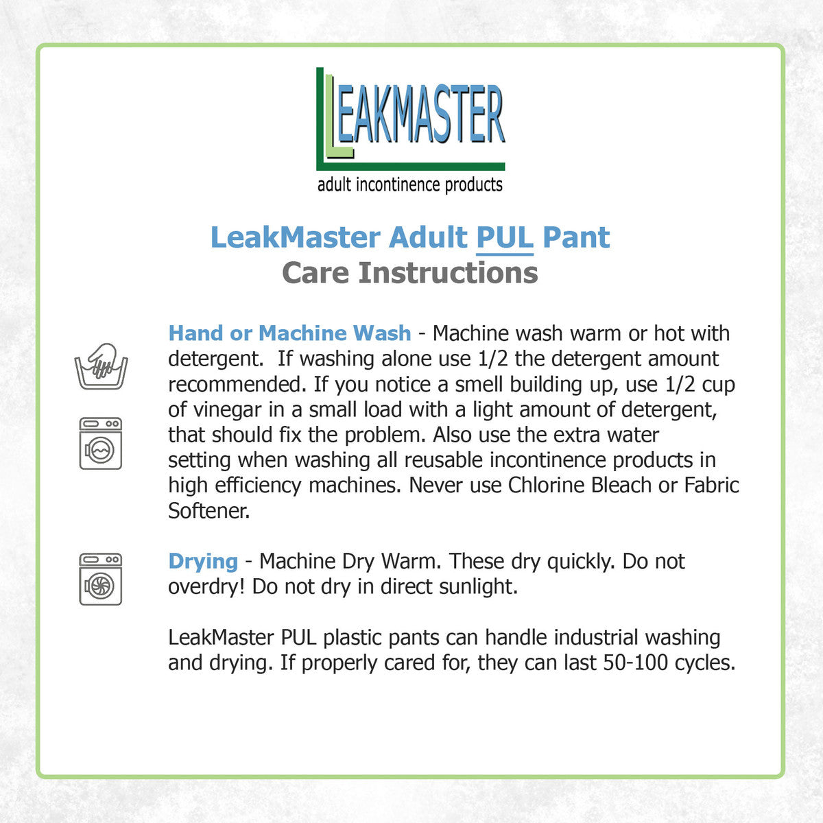 Leakmaster PUL Pull On Pants