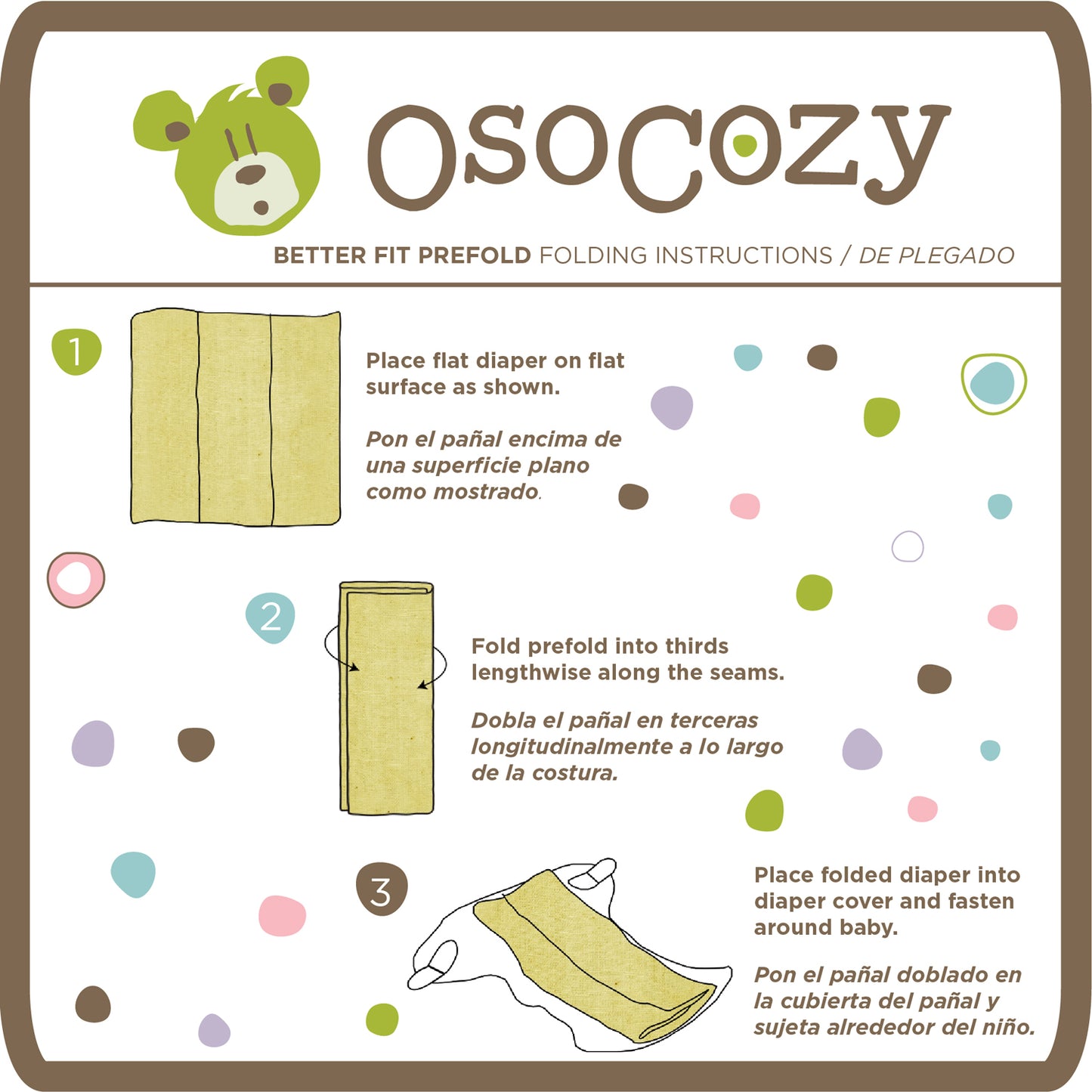 OsoCozy Better Fit Prefold Cloth Diaper Samples