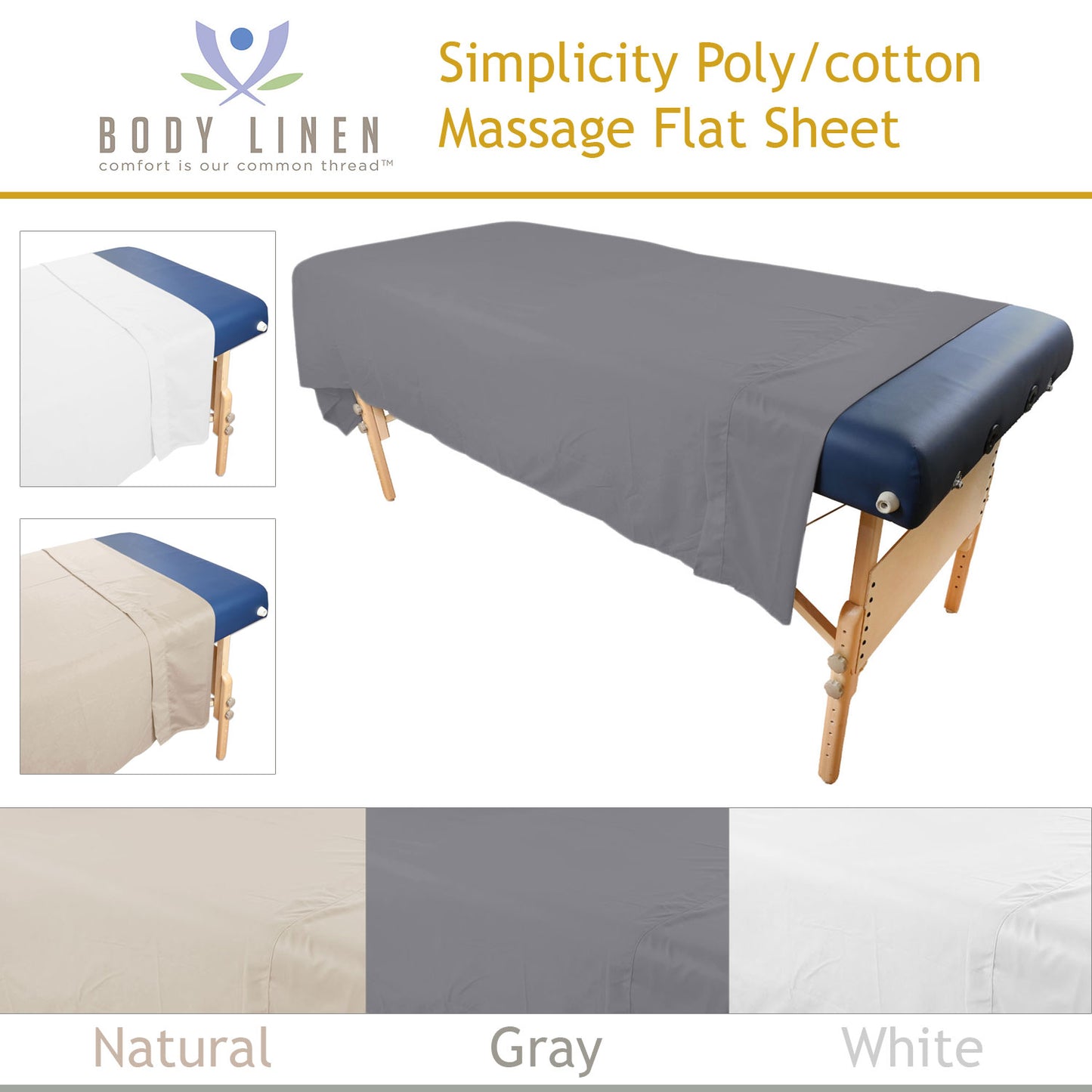 Simplicity™ Poly/Cotton Massage Flat Sheets