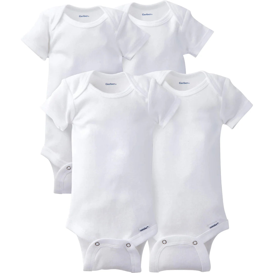 Gerber Short Sleeved Onesies® - White
