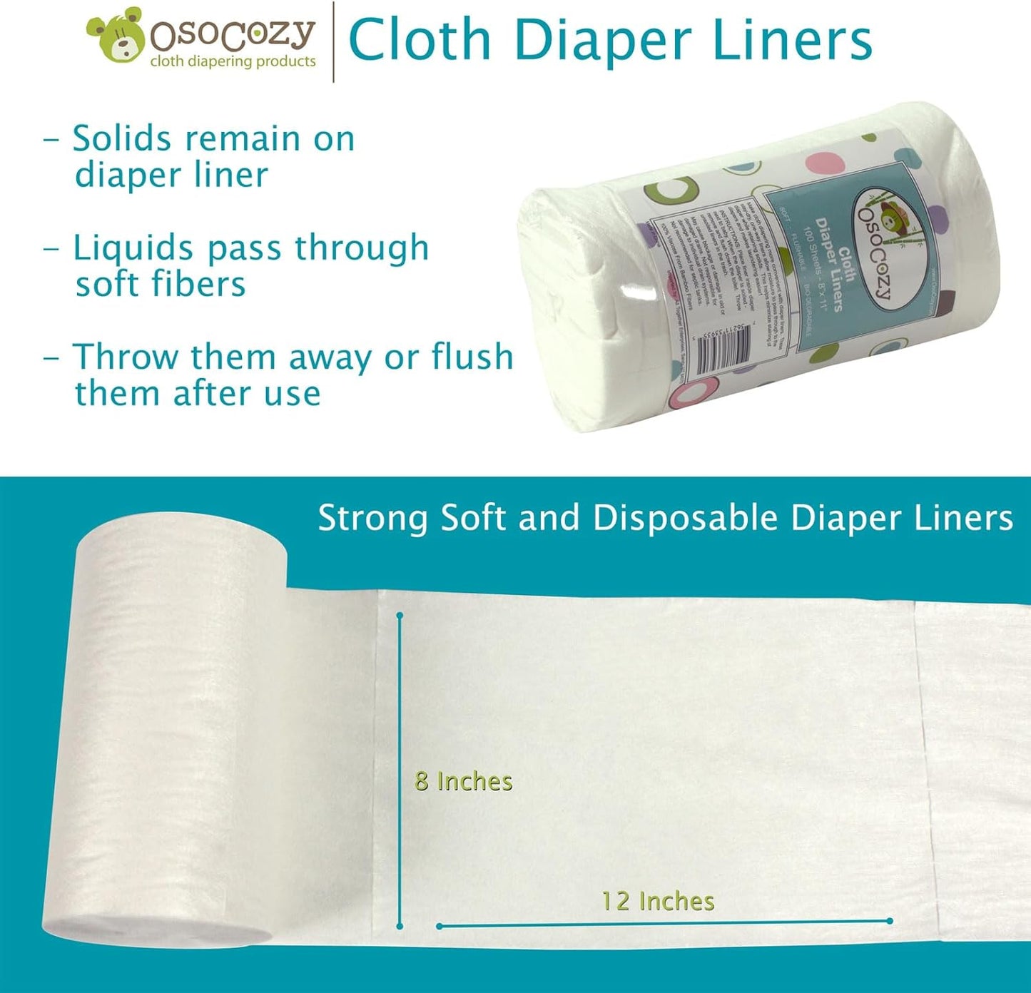 OsoCozy Flushable Diaper Liners