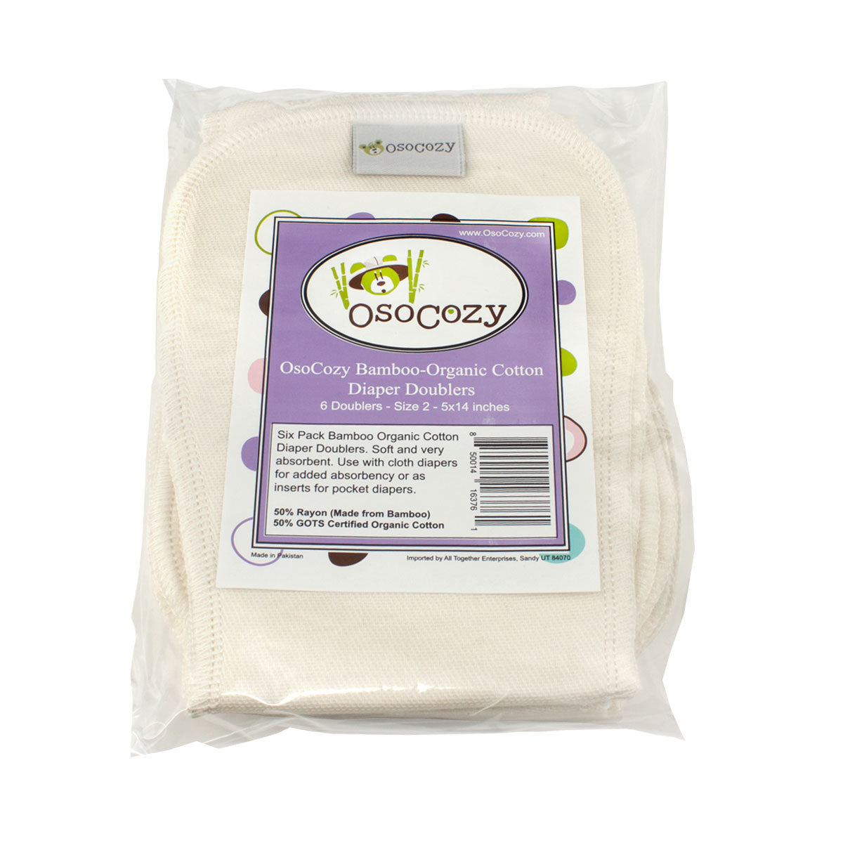 OsoCozy Bamboo-Organic Cotton Diaper Doublers (6 pk)
