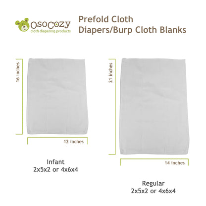 Osocozy Prefold Cloth Diapers for Burp Cloth Blanks & Cleaning Rags