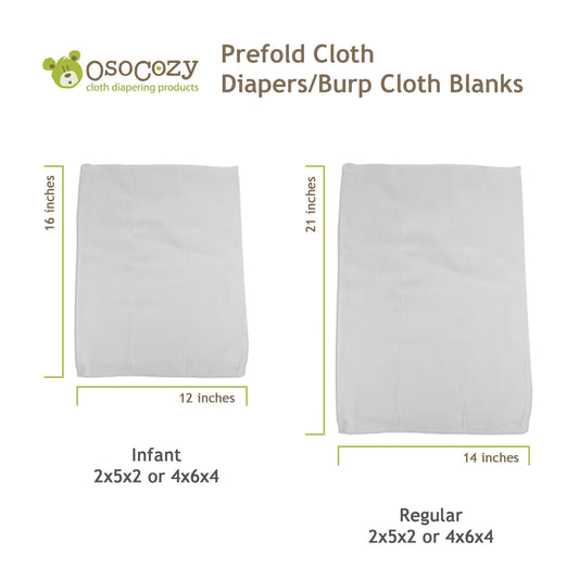 Osocozy Prefold Cloth Diapers for Burp Cloth Blanks & Cleaning Rags