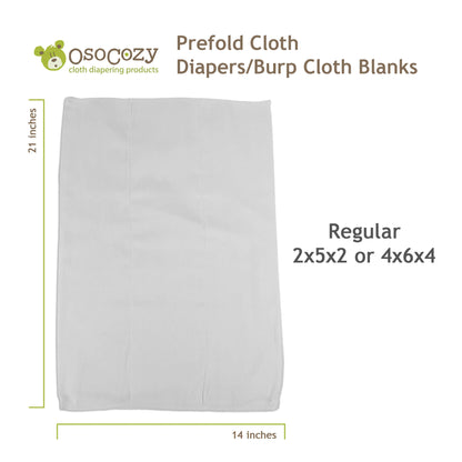 Osocozy Prefold Cloth Diapers for Burp Cloth Blanks & Cleaning Rags